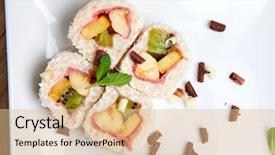  Presentation with japanese new year above view - Presentation design consisting of cheese orange and kiwi peach background and a lemonade colored foreground