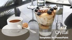  Presentation with banoffee - Presentation theme featuring dessert with bananas and bourbon background and a gray colored foreground