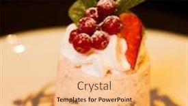  Presentation with dessert - Theme enhanced with dessert-with-berries-on-white background and a coral colored foreground