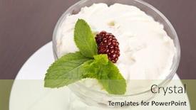  Presentation with dessert - Beautiful presentation featuring dessert with berries backdrop and a yellow colored foreground