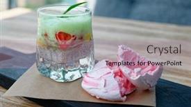  Presentation with mango - PPT theme enhanced with dessert-with-chia-seeds-mango background and a coral colored foreground