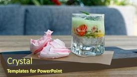  Presentation with mango - Cool new presentation theme with dessert-with-chia-seeds backdrop and a tawny brown colored foreground