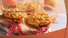  Presentation with apple tree golden - PPT theme enhanced with dessert with cinnamon and sugar background and a  colored foreground