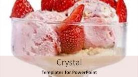  Presentation with dessert - Audience pleasing PPT layouts consisting of dessert with ice cream backdrop and a coral colored foreground
