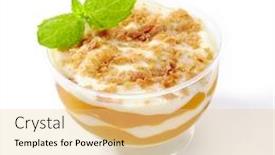  Presentation with mango fruit - Amazing slide set having dessert-with-mango-vanilla-cream backdrop and a blonde colored foreground