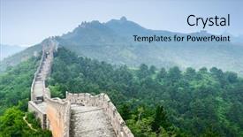  Presentation with great wall travelling - Slides featuring destination - great wall of china background and a light blue colored foreground