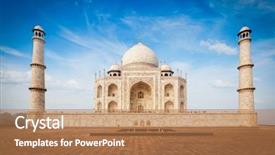  Presentation with taj mahal - Presentation consisting of destination - india travel background agra background and a coral colored foreground