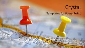  Presentation with gps map to route destination - Cool new theme with destination concept thumbtack in map backdrop and a red colored foreground