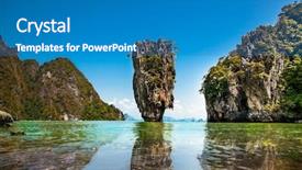  Presentation with james bond - Presentation design consisting of destination known as james bond background and a teal colored foreground