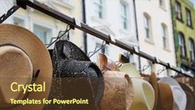  Presentation with long and winding road - Cool new slides with destination marketing - london portobello road market vintage backdrop and a tawny brown colored foreground