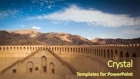  Presentation with fort - Colorful PPT layouts enhanced with destination marketing - stunning view of the nizwa backdrop and a tawny brown colored foreground