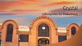  Presentation with global market integration - Amazing presentation design having destination marketing - tarragona mercado publico central market backdrop and a  colored foreground