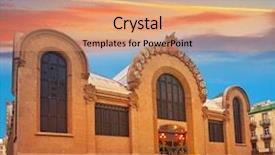  Presentation with labor market - Amazing presentation design having destination marketing - tarragona mercado publico central market backdrop and a coral colored foreground