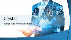  Presentation with global - PPT theme featuring destination marketing - technologies for global business mixed background and a light blue colored foreground