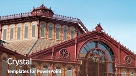  Presentation with destination - Slide set having destination marketing - view of the top background and a tawny brown colored foreground