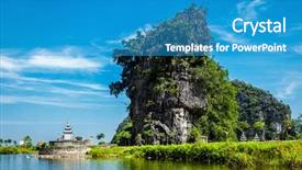  Presentation with vietnam culture popular tourist destination - Slide set enhanced with destination near ninh binh vietnam background and a teal colored foreground