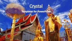  Presentation with chiang mai - Presentation theme consisting of destination of chiang mai thailand background and a cobalt blue colored foreground