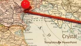  Presentation with map vintage - Slide deck with destination string and push pin background and a lemonade colored foreground