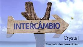  Presentation with intercambio - PPT layouts enhanced with destiny - intercambio in portuguese - student background and a light blue colored foreground