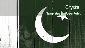  Presentation with pakistan flag - Presentation design enhanced with destiny - pakistan flag on wooden background background and a tawny brown colored foreground