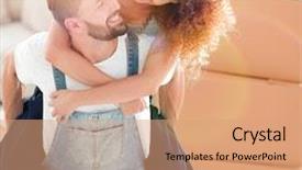  Presentation with loving hearts love heart candy - PPT theme featuring destiny - portrait of a couple background and a coral colored foreground