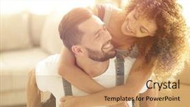  Presentation with empty - Theme having destiny - portrait of a couple background and a coral colored foreground