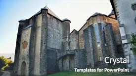 Presentation with royal - Theme consisting of destiny - royal collegiate church of roncesvalles background and a dark gray colored foreground