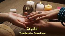  Presentation with fortune teller - PPT theme having destiny - witch - fortune teller reading background and a tawny brown colored foreground
