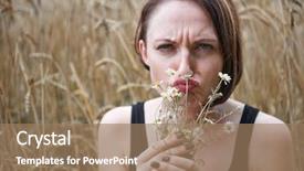  Presentation with old traditional romanian folk costumes - Cool new presentation with destiny - young girl with a bouquet backdrop and a coral colored foreground
