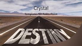  Presentation with lonely desert road - Amazing slide set having destiny written on desert road backdrop and a light gray colored foreground