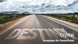  Presentation with rural road - Colorful PPT layouts enhanced with destiny written on rural road backdrop and a gray colored foreground