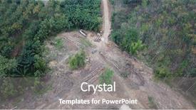  Presentation with palm oil industry - Cool new theme with destroyed for palm oil industry backdrop and a gray colored foreground