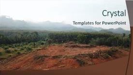  Presentation with palm oil industry - PPT theme consisting of destroyed for palm oil industry background and a sky blue colored foreground