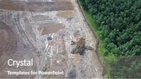  Presentation with palm oil production - Presentation theme enhanced with destroyed for palm oil production background and a gray colored foreground