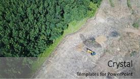  Presentation with palm oil - Beautiful presentation theme featuring destroyed for palm oil production backdrop and a  colored foreground