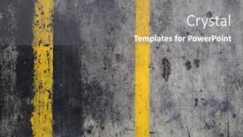  Presentation with pavement - Slide set with destroyed grunge factory pavement texture background and a gray colored foreground