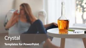  Presentation with alcohol - Colorful PPT theme enhanced with destroying home - bottle with alcohol on table backdrop and a gray colored foreground