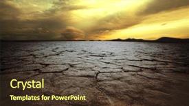  Presentation with earth land - Presentation theme featuring destruction earth - drought land background and a tawny brown colored foreground