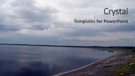  Presentation with hydroelectric - Cool new slide set with destruction earth - storage pool near of hydroelectric backdrop and a light gray colored foreground