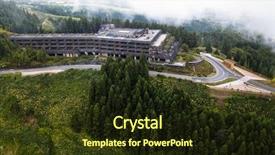  Presentation with destruction - Slide set consisting of destruction ocean - abandoned hotel building in sete background and a wine colored foreground