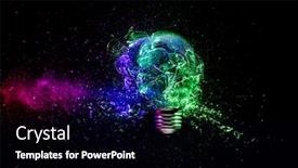  Presentation with light bulb - Audience pleasing slide set consisting of destruction-of-a-tungsten-light backdrop and a black colored foreground