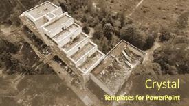  Presentation with summer camp - Theme with destruction-of-the-remnants background and a violet colored foreground