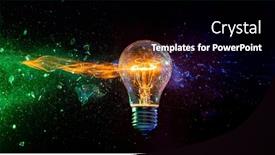  Presentation with destruction - Slides having destruction-of-traditional-tungsten-bulb background and a black colored foreground