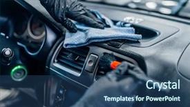  Presentation with auto detailing - Cool new presentation theme with detail - auto detailing of car interior backdrop and a ocean colored foreground