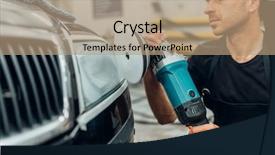  Presentation with car wash - Theme having detail - detailing of car headlight background and a coral colored foreground