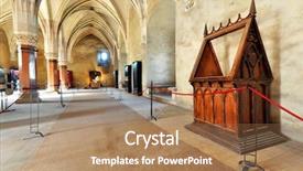  Presentation with romania history hunyad castle - PPT theme featuring detail at corvinesti castle romania background and a  colored foreground