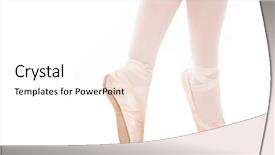 Presentation with orchestra dancer band - Amazing slide set having detail of ballet dancer's feet backdrop and a sky blue colored foreground
