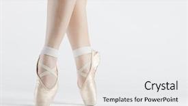  Presentation with ballet - Theme consisting of detail of ballet dancer's feet background and a white colored foreground