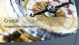  Presentation with compass - Presentation theme having detail closeup compass background and a soft green colored foreground