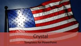  Presentation with american flag - PPT theme with detail closeup of american flag background and a red colored foreground